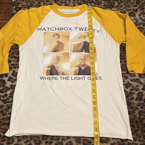 Matchbox Twenty Band Where The Light Goes White Yellow Graphic Raglan Shirt - Picture 6 of 7